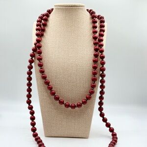 Elegant Red Beaded Necklace